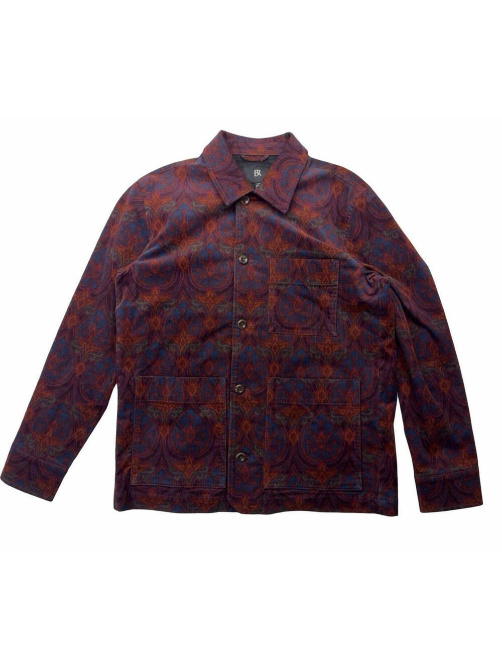 Banana Republic Men's Corduroy Chore Coat Red Paisley Size M